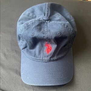 Kids Dark Blue Hat with Red Embroidery
